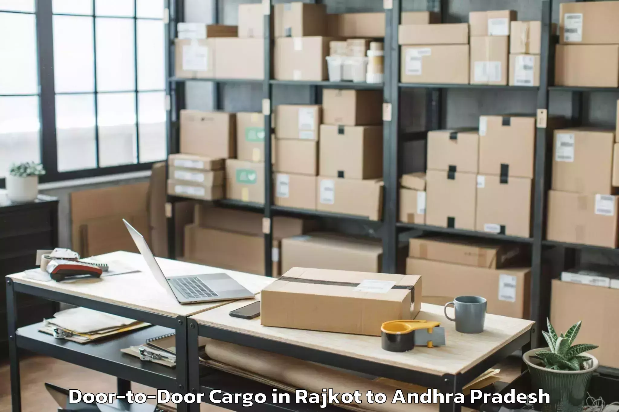 Reliable Rajkot to Simhadripuram Door To Door Cargo